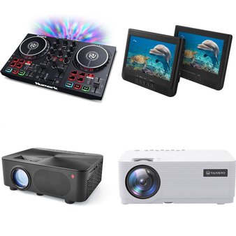 CLEARANCE! Pallet – 30 Pcs – Speakers, DVD & Blu-ray Players, Powered, Projector – Customer Returns – Philips, Onn, Numark, VANKYO