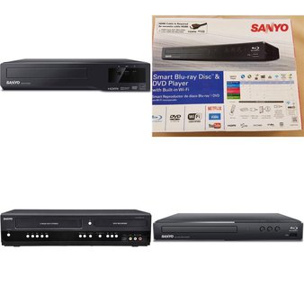 10 Pcs – Sanyo DVD & Blu-ray Players – Tested Not Working – Models: FWDP175F, FWBP506FF, FWZV475F, FWBP706F