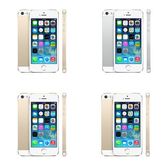 5 Pcs – Refurbished Apple iPhone 5S (GRADE B – Unlocked – Original Box) – Models: IP5S-16GB-Gold-Straight Talk, ME307LL/A, MF798LL/A, ME352LL/A – Smartphones