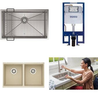 Pallet – 17 Pcs – Kitchen & Bath Fixtures, Hardware – Customer Returns – TOTO USA, Kohler, Toto, ProFlo