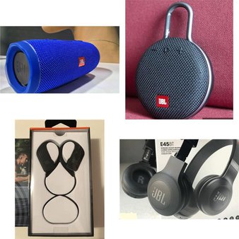 23 Pcs – JBL Headphones & Portable Speakers – Refurbished (GRADE A) – Models: JBLCHARGE3BLUEAM, JBLENDURSPRINTBLK, JBLCLIP3BLU, E45BT