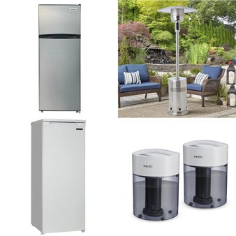 Pallet – 6 Pcs – Freezers, Humidifiers / De-Humidifiers, Refrigerators, Heaters – Customer Returns – Thomson, HoMedics, Frigidaire, Mainstays