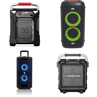 Pallet – 21 Pcs – Portable Speakers – Customer Returns – Monster, Onn, JBL, Billboard