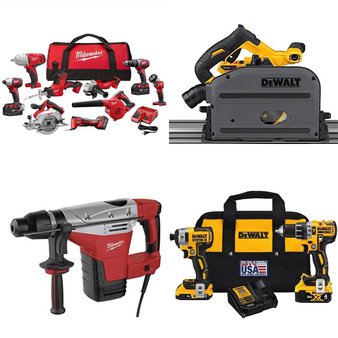 10 Pcs – Power Tools – Refurbished (GRADE A, GRADE B) – DEWALT, Milwaukee