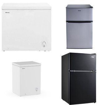 Pallet – 7 Pcs – Freezers, Bar Refrigerators & Water Coolers, Refrigerators – Customer Returns – HISENSE, Arctic King, Igloo, Primo
