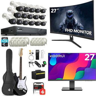 Pallet – 16 Pcs – Monitors, Unsorted, Security & Surveillance, Powered – Customer Returns – KOORUI, CRUA, ONWOTE, Donner