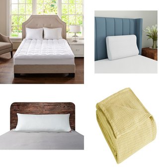 Pallet – 24 Pcs – Pillows, Blankets, Throws & Quilts, Bath, Covers, Mattress Pads & Toppers – Mixed Conditions – Unmanifested Bedding, Grand Hotel, Kennedy International, AllerEase