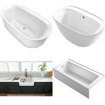 6 Pallets – 44 Pcs – Kitchen & Bath Fixtures – Customer Returns – Kohler, ProFlo, ELKAY, Blanco