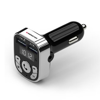 139 Pcs – Monster WFM9-1001-BLK Bluetooth FM Transmitter Car Charger – Like New, Used – Retail Ready