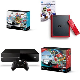 108 Pieces of Nintendo WUPSKAGF 32GB Black Wii U Console Super Mario 3D World/Nintendo Land, Nintendo RVOSRAAC Wii mini with Mario Kart Wii Game, Red, Microsoft 5C6-00003 Halo Master Chief Collection Console 500GB Xbox One, Nintendo SPRSRKA1 3DS XL Handheld Gaming System (Red/Black) Gaming Consoles GRADE A, GRADE B Refurbished