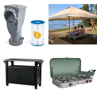 Pallet – 7 Pcs – Camping & Hiking, Pools & Water Fun, Dining Room & Kitchen – Customer Returns – Coleman, Funsicle, Keter