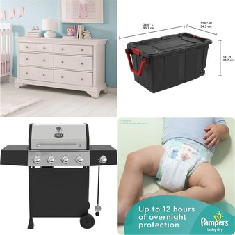 Pallet – 11 Pcs – Diapers & Wipes, Grills & Outdoor Cooking – Open Box Customer Returns – Pampers, Expert Grill, Sterilite, Concord Baby