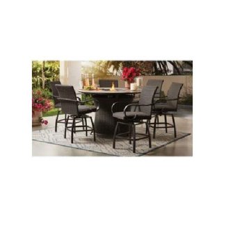 Pallet – Member’s Mark Homewood 7-Piece Counter-Height Fire Pit Set – Lawn & Garden – Customer Returns