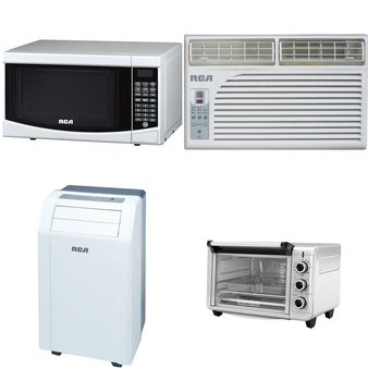 Pallet – 19 Pcs – Microwaves, Air Conditioners – Customer Returns – RCA, BLACK & DECKER, Curtis International, Midea