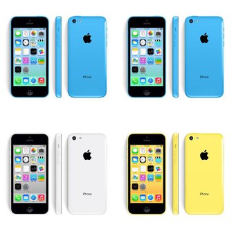 5 Pcs – Apple iPhone 5C – Refurbished (GRADE B – Unlocked) – Models: MGFG2LL/A, MF150J/A, ME597LL/A – Smartphones