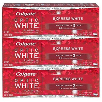 99 Pcs – Colgate Optic White Express White Whitening Toothpaste 3 ounce 3 Pack – New – Retail Ready
