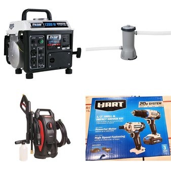 Pallet – 28 Pcs – Hardware, Pressure Washers, Power Tools, Unsorted – Customer Returns – Hyper Tough, Bestway, robert Bosch Tool Corporation, Ring
