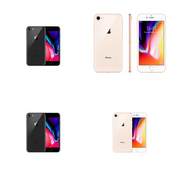 8 Pcs – Apple iPhone 8 – Refurbished (GRADE B – Unlocked) – Models: MQ6K2LL/A, 3D032LL/A, MQ6M2LL/A, MQ7H2LL/A