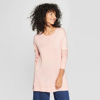 100 Pcs – A New Day Women’s Crew Neck Luxe Pullover Sweater Pink S – New – Retail Ready