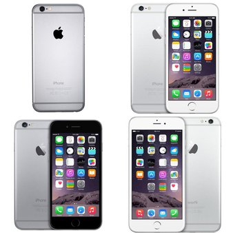 6 Pcs – Apple iPhone 6 – Refurbished (GRADE C – Unlocked) – Models: MG4W2LL/ARW, MG5W2LL/A, NG4J2J/A, MG3F2CL/A