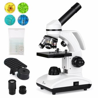 AMAZON CLEARANCE! Pallet – 65 Pcs – TELMU XSP-75 Microscopes 40X-1000X Dual Cordless LED Illumination Lab Compound Monocular Microscope – Brand New – Retail Ready