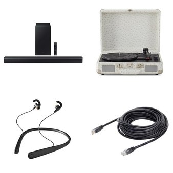 Pallet – 36 Pcs – In Ear Headphones, Receivers, CD Players, Turntables, Speakers, Networking – Customer Returns – Samsung, Onn, onn., CROSLEY