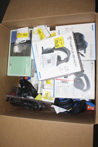 1 Parcel Box – 54 Pcs – Other, Power Adapters & Chargers, Audio Headsets, Apple Watch – Untested Customer Returns – Major Retailer