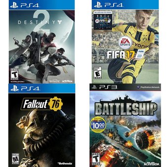 52 Pcs – Sony Video Games – Like New, Used, New – Destiny 2 Standard Edition (PS4), Fallout 76(PS4), FIFA 17- PS4, Battleship (PS3)