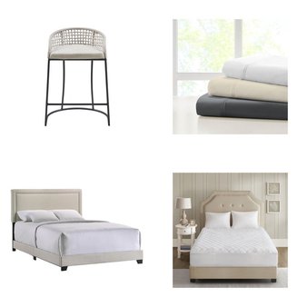 6 Pallets – 510 Pcs – Curtains & Window Coverings, Rugs & Mats, Sheets, Pillowcases & Bed Skirts, Kitchen & Dining – Mixed Conditions – Unmanifested Home, Window, and Rugs, Madison Park, Eclipse, Fieldcrest