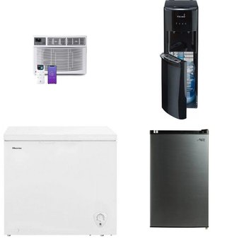 6 Pallets – 50 Pcs – Bar Refrigerators & Water Coolers, Freezers, Refrigerators, Air Conditioners – Customer Returns – Primo Water, HISENSE, Primo, Igloo