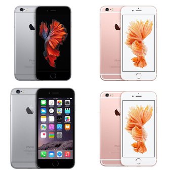 9 Pcs – Apple iPhone 6/6 Plus/6S – Refurbished (BRAND NEW, GRADE A – Unlocked) – Models: mn0w2vc/a, MG3A2CL/A, 6S-16GB-SPG, IP6-16GB-Silver-Bell