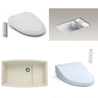 Pallet – 16 Pcs – Kitchen & Bath Fixtures, Hardware – Customer Returns – Toto, TOTO USA, Kohler, ELKAY