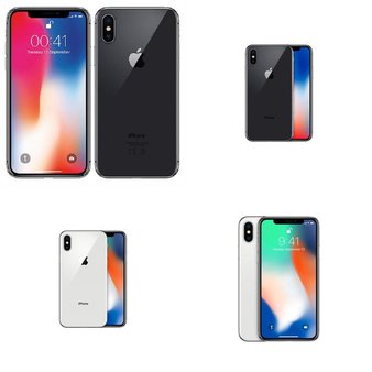 8 Pcs – Apple iPhone X – Refurbished (GRADE A – Unlocked) – Models: MQA52LL/A, MQA62LL/A, MQA82LL/A, MQA92ll/A