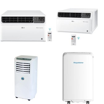 2 Pallets – 23 Pcs – Air Conditioners – New Damaged Box, Open Box Like New, Like New – LG, Keystone, JHS, Honeywell