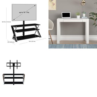 CLEARANCE! Pallet – 7 Pcs – Office, TV Stands, Wall Mounts & Entertainment Centers, Living Room – Overstock – Mainstays