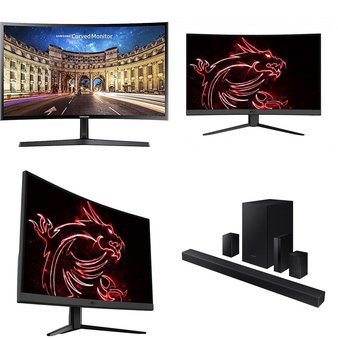 Pallet – 27 Pcs – Monitors, Speakers – Damaged / Missing Parts / Tested NOT WORKING – Samsung, MSI, Night Owl, LG