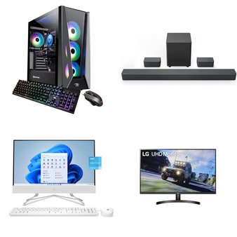 Pallet – 14 Pcs – Speakers, Monitors, CD Players, Turntables, Desktops – Customer Returns – LG, TCL, Audio-Technica, IBUYPOWER