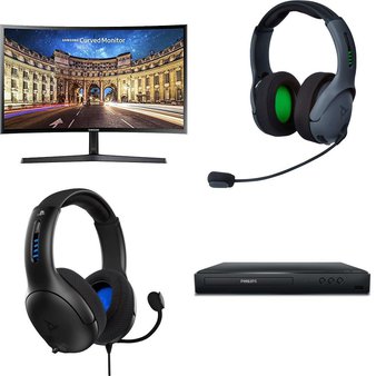 Pallet – 66 Pcs – Monitors, Audio Headsets, Speakers, DVD & Blu-ray Players – Damaged / Missing Parts / Tested NOT WORKING – Samsung, PDP, Plantronics, Philips