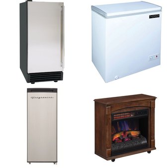 Pallet – 4 Pcs – Freezers, Bar Refrigerators & Water Coolers, Fireplaces – Customer Returns – Thomson, Maxx Ice, ChimneyFree, Frigidaire