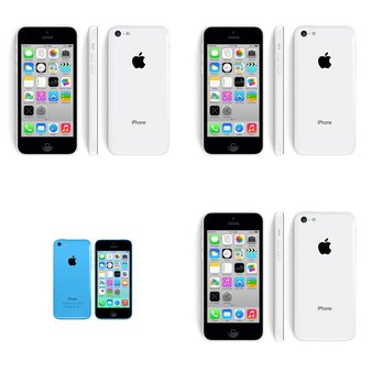 5 Pcs – Apple iPhone 5C – Refurbished (GRADE B – Unlocked) – Models: MG2E2LL/A, ME507LL/A, MG8X2DN/A, MGFG2LL/A – Smartphones