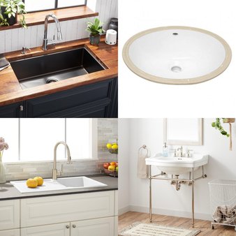 Pallet – 13 Pcs – Kitchen & Bath Fixtures, Hardware, Unsorted, Bath – Open Box Like New – Signature Hardware