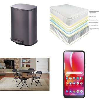 Friday Deals! 3 Pallets – 71 Pcs – Storage & Organization, Other, Mattresses, Game Room – Overstock – QualiaZero, Cosco, Slumber 1, Motorola