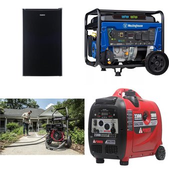 Pallet – 11 Pcs – Refrigerators, Pressure Washers, Generators, Bar Refrigerators & Water Coolers – Customer Returns – Galanz, Black Max, Frigidaire, Mainstays