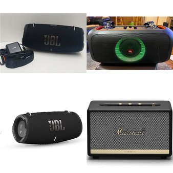 Pallet – 19 Pcs – Portable Speakers – Open Box Customer Returns – Altec Lansing, onn., JBL, Marshall Thundering Herd