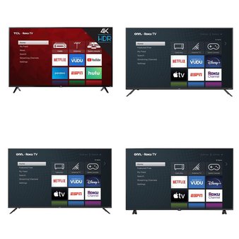 18 Pcs – LED/LCD TVs – Refurbished (GRADE A, GRADE B) – TCL, onn., Onn, LG