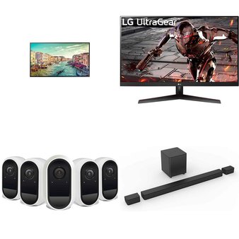 Pallet – 23 Pcs – Monitors, Security & Surveillance, Speakers – Damaged / Missing Parts / Tested NOT WORKING – LG, Samsung, Swann, SHARPER IMAGE