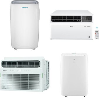 3 Pallets – 36 Pcs – Air Conditioners – Mixed Conditions – LG, Frigidaire, Honeywell, Emerson