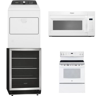 4 Pcs – Laundry, Bar Refrigerators & Water Coolers – New – WHIRLPOOL, Frigidaire, GE