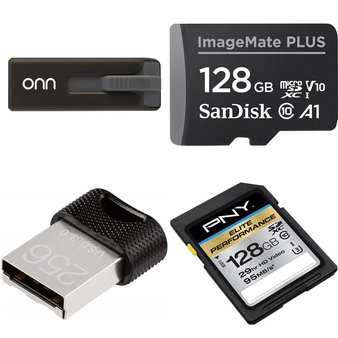 10 Pcs – Computer Storage & Hard Drives – Refurbished (GRADE A) – Models: ONA19DS008, P-SDX128U395-GE, Elite-X Fit 256GB 200MB/Sec USB 3.0 Flash Drive, ONA19DS005