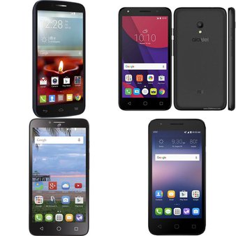 CLEARANCE! 37 Pcs – ALCATEL Smartphones – Tested Not Working – Models: OT-7040T, A621-Black, Pixi 4, STALA570BGP4P